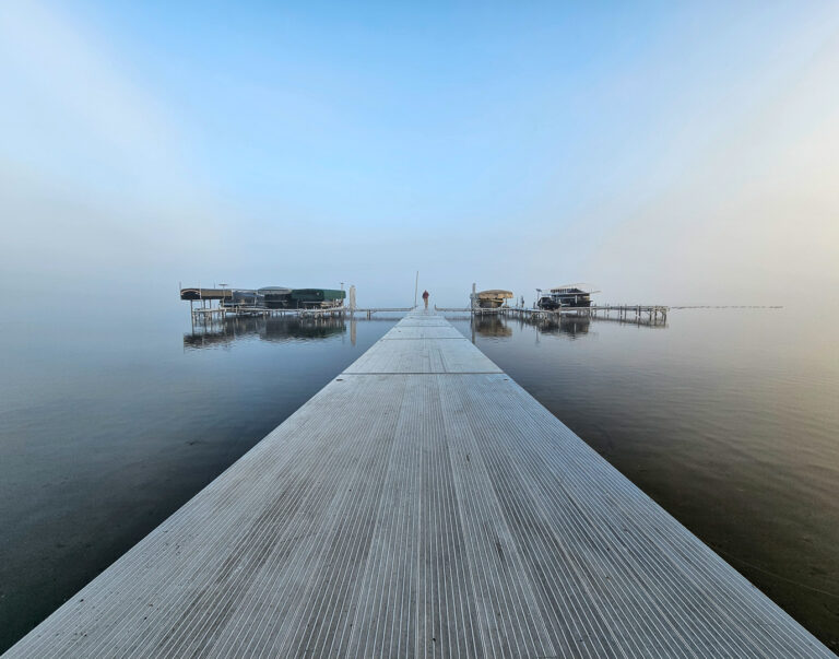 Fog on the Lake photograph by Karen Kelm